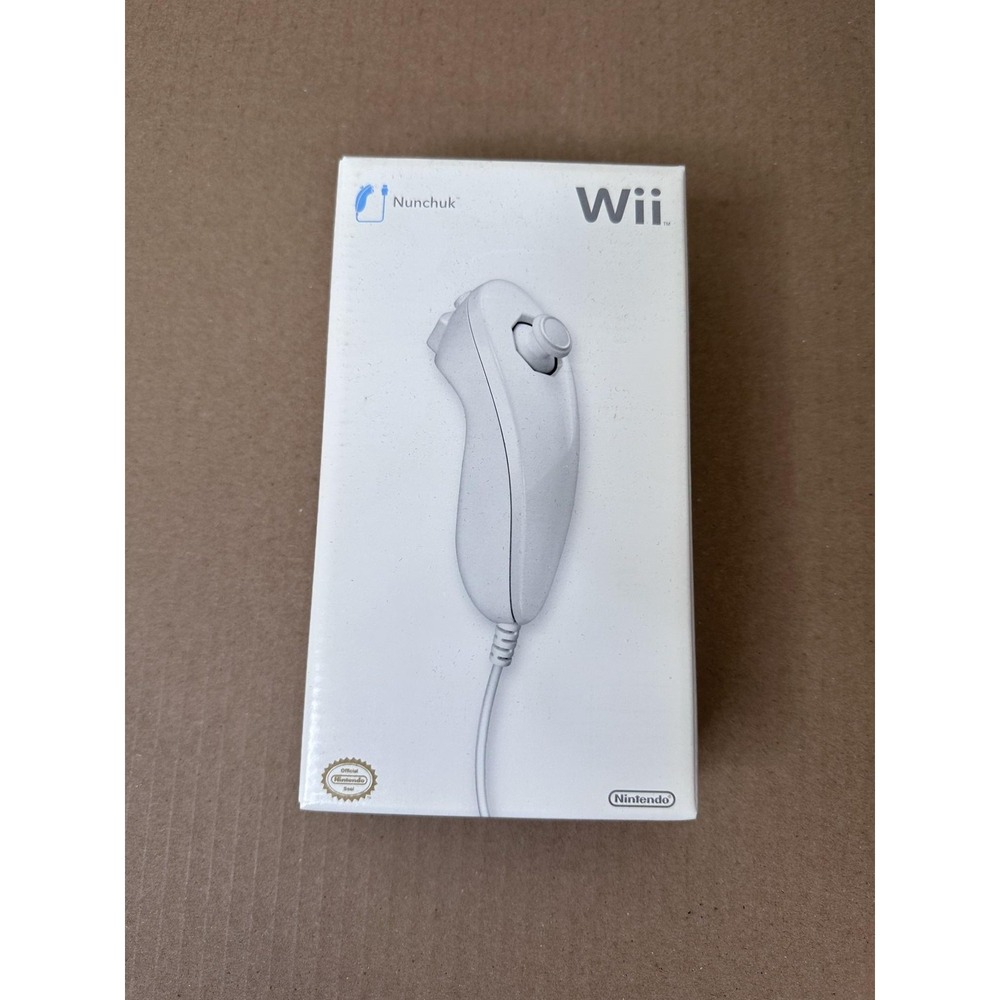 Nintendo Wii Nunchuk Controller White Wired Attachment RVL-A-FW1 New
